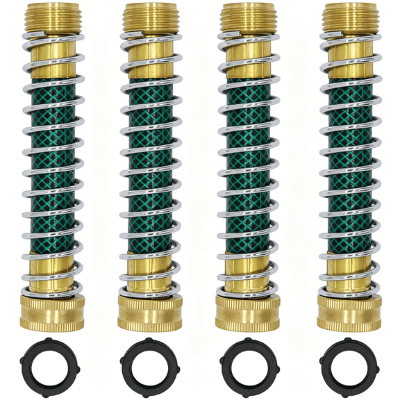 ZHZFKQ Garden Hose Extension Adapter,Hose Kink Protector with Coil Spring,4 Pack
