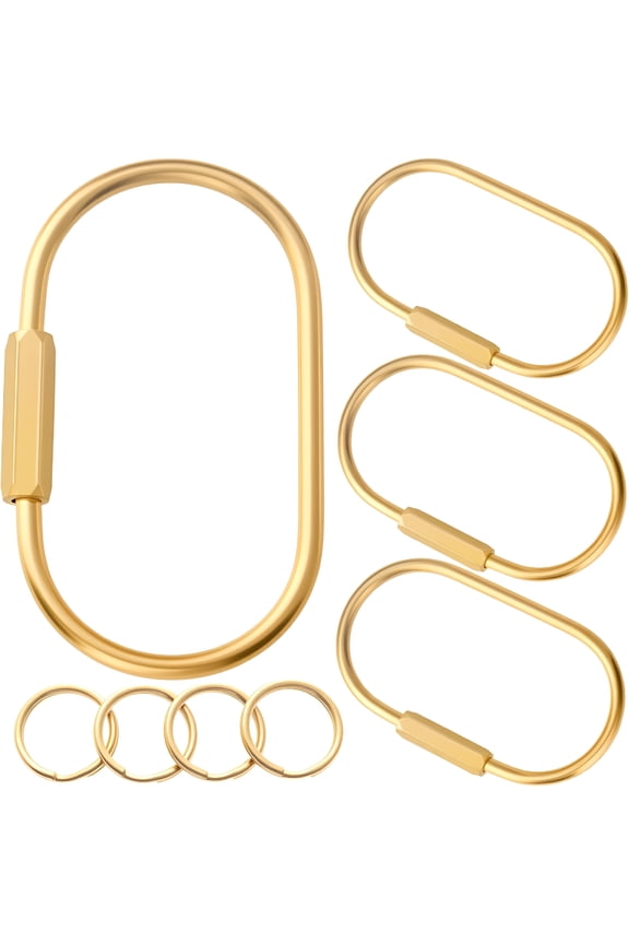 Gold Brass Key Rings,Purse Bag Charms for Handbags,Screw Lock Key Organizer,Carabiner Keychain Clip for Keys