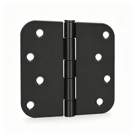 ZHZFKQ Goldenwarmpcs of 3 Matte Black Heavy Duty Iron Door Hinges,4Inx4In Interior and Exterior Black Door Hinges with 5/8"Radius Corners Door Hinges