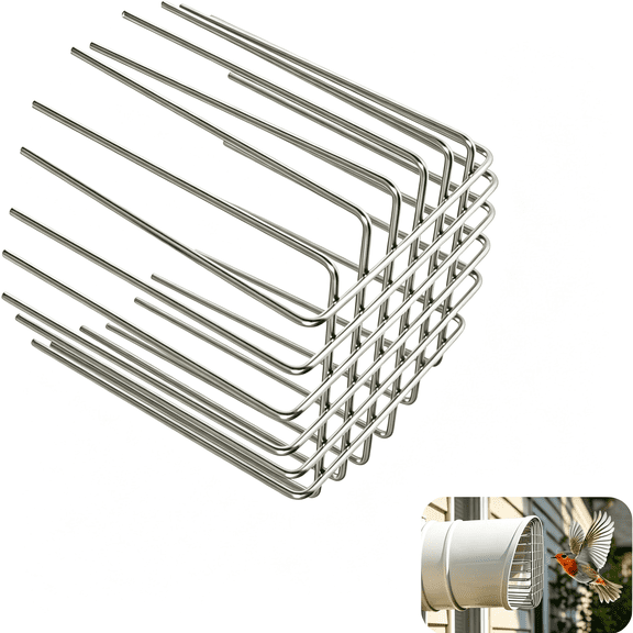 ZHZFKQ Gutter Guard 304 Stainless Steel Downspout Strainer 1 Pack,5.0" Dia 4.72" H Fits 3.0"-4.9" Large Pipe,Rigid Anti-Clog Drain Cover,Spring Fit Rodent Screen Dryer Vent Pvc Exhaust