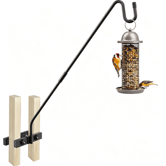 ZHZFKQ Heavy Duty Metal Deck Hook Railing Mount,360 Rotating Railing Plant Hanger,Shepherd Bracket Bird Feeder Hanger for Flower Baskets Patio Garden