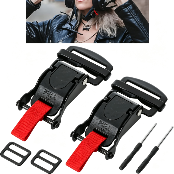 ZHZFKQ Helmet Quick Release Buckle Kit Stainless Steel Ratcheted Chin Strap Adapter for Motorcycle Helmets Easy Installation Durable Helmet Quick Release Buckle Kit
