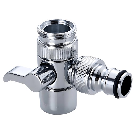 ZHZFKQ Hose Quick Connect Fittings,M24 Male Thread Faucet to Hose Adapter,Copper Garden Hose Adapter Faucet Adapter,Silver