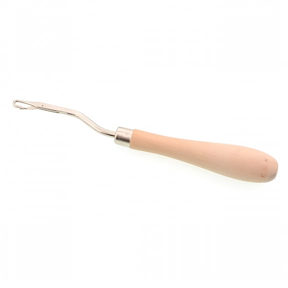 ZHZFKQ Latch Hook Tool with Wood Handle, 6.1 Inch Angled