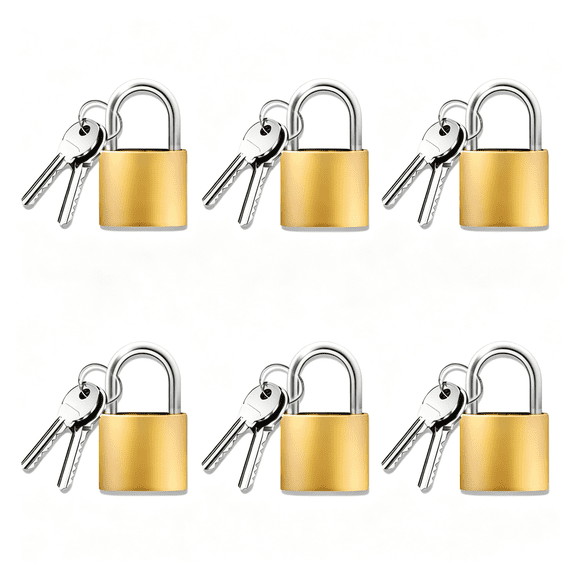 ZHZFKQ Luggage Locks with Keys,20Mm Small Padlock School Gym Locker Lock,Keyed Metal Pad Locks for Travel Baggage & Suitcases,6 Pack Suitcase Lock