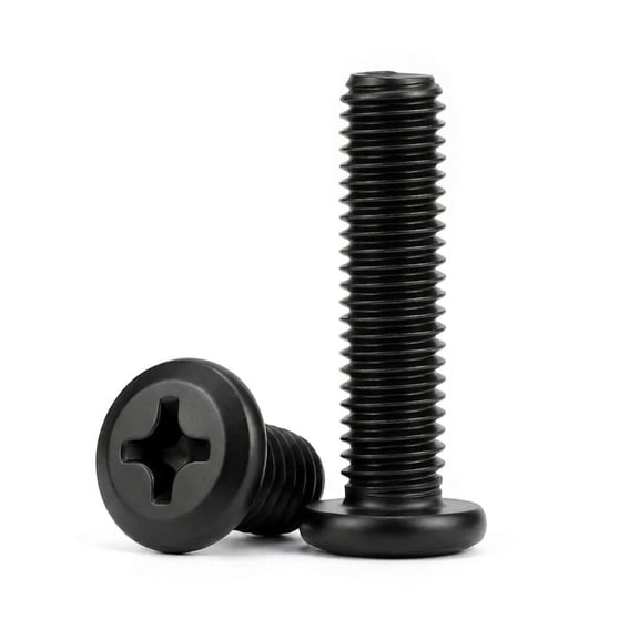 ZHZFKQ M5 X 6Mm(30 Pack) Flat Round Head Machine Screw,Phillips Drive,Black Oxide 304 Stainless Steel 18-8,Fully Machine Thread,Bright Finish,For 3D Printer and Furniture &Amp; Service Repairs