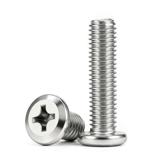 ZHZFKQ M5 X 8Mm(30 Pack) Flat Round Head Machine Screw,Phillips Drive,304 Stainless Steel 18-8,Fully Machine Thread,Bright Finish,For 3D Printer and Furniture&Service Repairs
