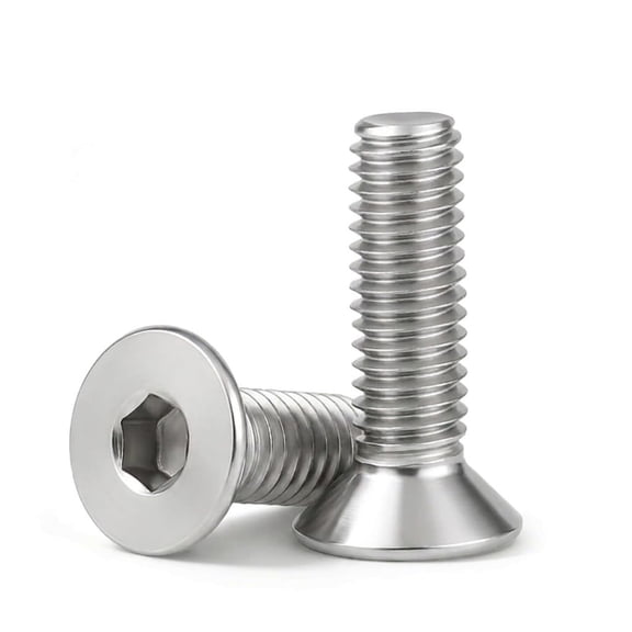 ZHZFKQ M8 X 12Mm (20 Pack) Flat Head Hex Socket Cap Screws Bolts Countersunk Bolts,Hex Drive,304 Stainless Steel 18-8,Fully Thread,Bright Finish Set Screw Assortment Kit