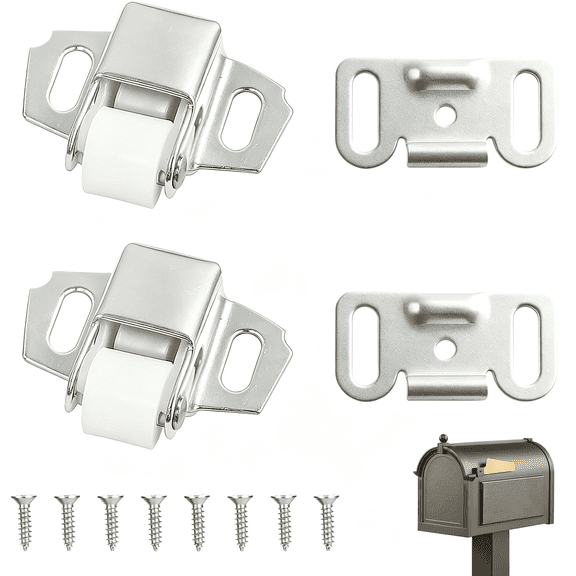 ZHZFKQ Mailbox Latch Replacement Kit,Cabinet Door Catch Roller Latch with Screws,Spring Loaded Mailbox Door Replacement Latch for Cabinet Closures,Rv,Kitchen Use
