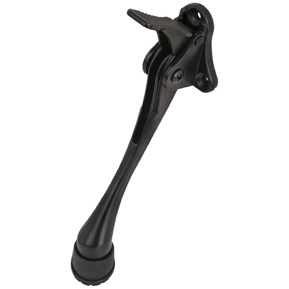 ZHZFKQ One Touch Kickdown Door Stopper, Door Holder, Heavy Duty Door Stops, Bottom of Door, Height-Adjustable Rubber Tips (Black 6 inch x 1pack)