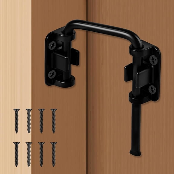 ZHZFKQ Patio Sliding Door Loop Lock,2-3/8In U-Shaped Loop Lock Stainless Steel Multi-Angle Sliding Barn Door Lock 90/180 Security Bolt Lock Gate Latch for Garden Fence,Garage,Window(Black,1Pcs)
