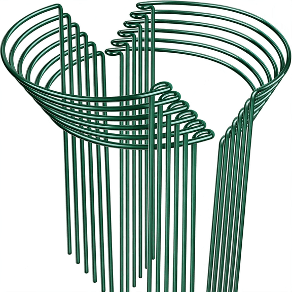 ZHZFKQ Plant Support Plant Stakes, 12Pcs Peony Cages and Supports, Metal Garden Stakes Plant Supports, Plant Support Stakes, for Peony, Tomato, Hydrangea, Indoor Outdoor Plants, 10" W X 15.8" H