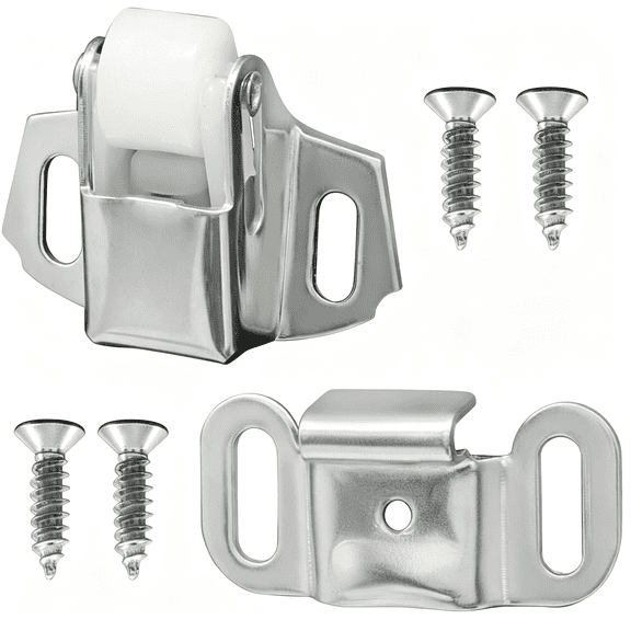 ZHZFKQ Replacement Roller Mailbox Catch Latch,1 Pack,Hardware Roller Wheel Spring Door Catch Latch,Includes Screws,For Cabinet Doors,For Rv Camper Kitchen
