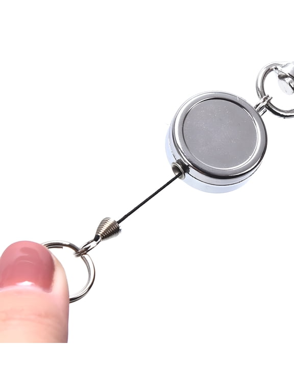 Retractable Pull Key Ring Chain Clip Carabiner Holder Recoil Extendsl Keychain Retractable Key Ring