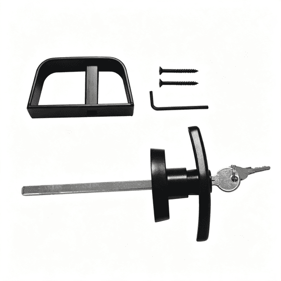 ZHZFKQ Shed Door Latch T-Handle Lock Kit,5 1/2" Stem,Suitable for Gate,Barn,Garage,Chicken Coop Door Lock,2Keys Shed Door Latch