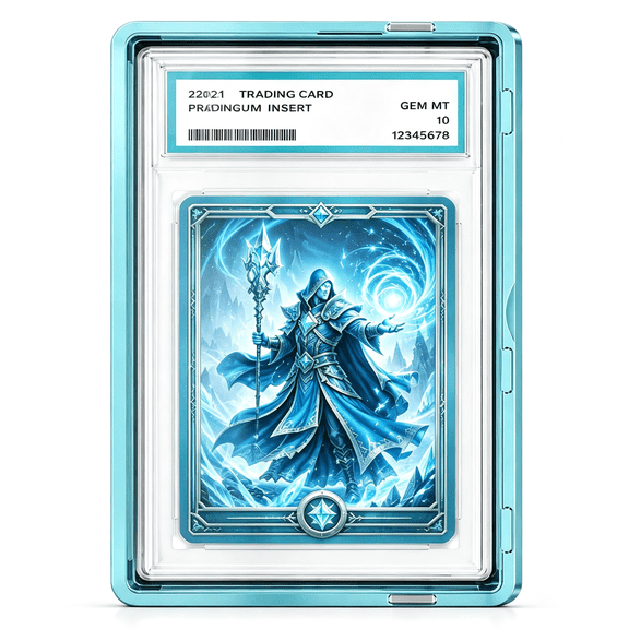 ZHZFKQ Slab Guard Fits Psa Slab,Magnetic Card Case with Uv Glass,Small Glass Case for Cards Light Blue
