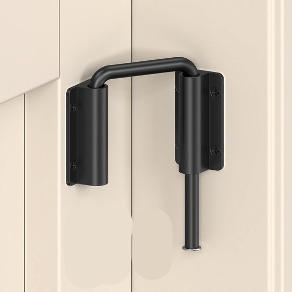 ZHZFKQ Sliding Door Loop Lock, Gate Latches, Black | 90/180 Degree Patio-Security U-Bolt Latch Lock for Barn Door, Closet, Fence, Window, Multi-Angle, Aluminum Alloy