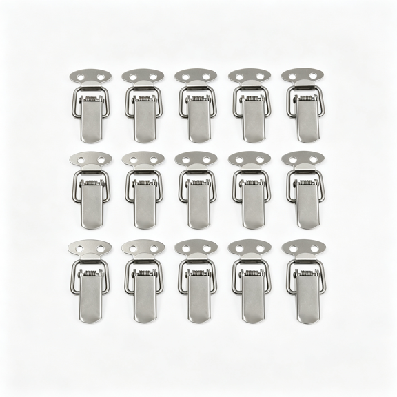 ZHZFKQ Small Stainless Steel Spring Loaded Toggle Lock,Pack of 10 | Buckle Latch,Cabinet Boxes Suitcase,Mountingversatile Small Latch Pack of 10