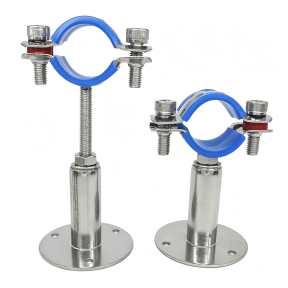 ZHZFKQ Stainless Steel Adjustable Pipe Clamp Bracket-Wall/Ceiling Mount Support for 1-Inch(32Mm)Pipe,Heavy-Duty Rustproof Brackets with Screws,Set of 2(Durable Pipe Clamp)