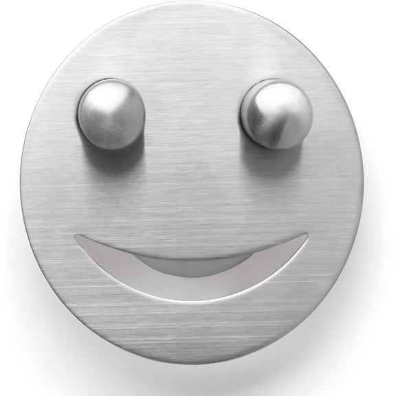 ZHZFKQ Stainless Steel Smiley Face Sponge Holder,Brushed Silver Sink Caddy Organizer with Suction Cup Installation for Kitchen,Keep Happy Face Sponge Clean and Dry