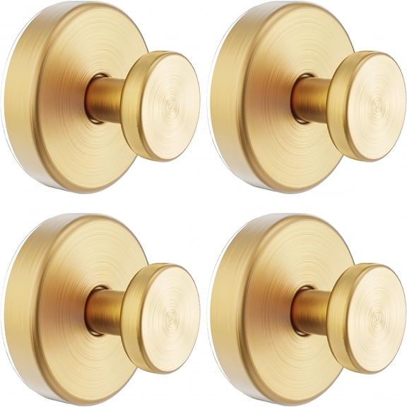 ZHZFKQ Suction Cup Hooks for Glass Window,Mirror,Wreaths-Shower Hooks for Inside Shower,No Drill Towel Hooks for Bathrooms,Bath Robe Coat Hook for Hanging-Gold (4 Pack)