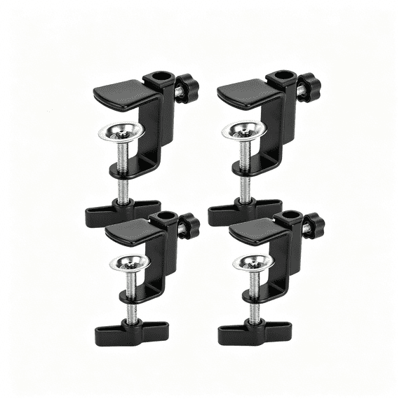 ZHZFKQ Universal Desk C-Clamp with 1/2 Thread Hole,4 Pack Adjustable Metal Mounting Table Clamp,Desk Light Clamp Mount Holder for Swing Arm Magnifying Desk Lamp Microphone Camera
