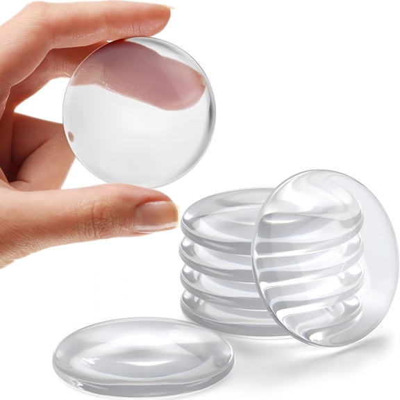 ZHZFKQ Wall Protector for Door Knobs,2-Inch - Clear Self-Adhesive Door Stopper Guards - Quiet Rubber Bumpers for Wall Protection,6-Pack