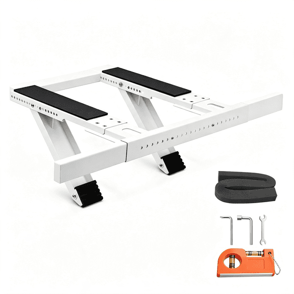 ZHZFKQ Window Ac Support Bracket,No-Drill No-Tool Air Conditioner Support Bracket Adjustable Wall Mount,Heavy Duty Steel Holds Up to 300Lbs,Fits Single Or Double Hung Windows,White