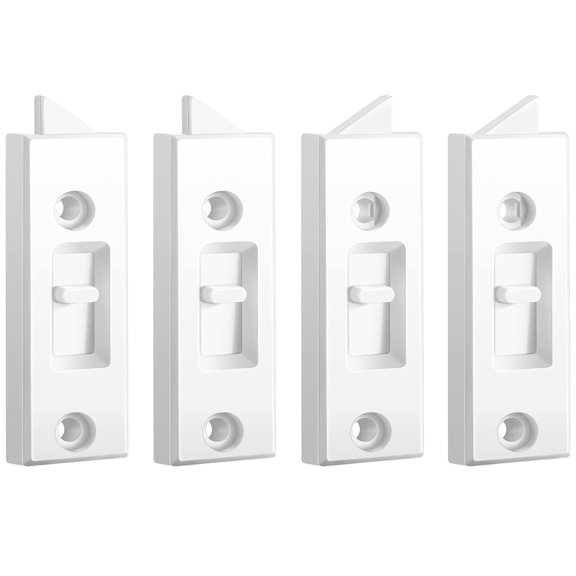 ZHZFKQ Window Locks Window Parts and Hardware Tilt Plastic Construction, Spring Loaded, 2 Inch Hole Center Spacing Sliding Lock Replacement (4 Pieces)