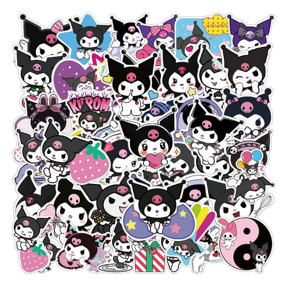 ZHZIYAG 100 Pcs Sanrio Kuromi Sticker for Kids, Cute Cartoon Vinyl Waterproof Stickers for Water Bottle, Skateboard, Phone, Laptop, Bicycle, Travel Case, Girls Boys Classroom Prizes Gift WW728#766