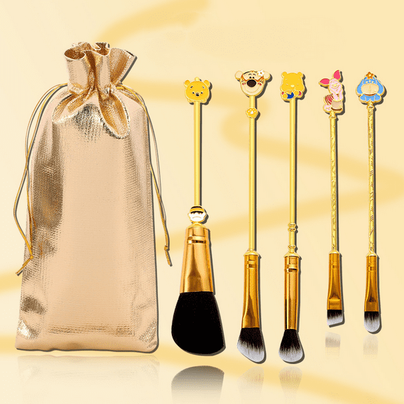 ZHZIYAG 5PCS Winnie Makeup Brushes Set - Classic Cartoon Theme Makeup Brush Set for Girls, Kawaii MakeupTool Gift for Women WW728#1470
