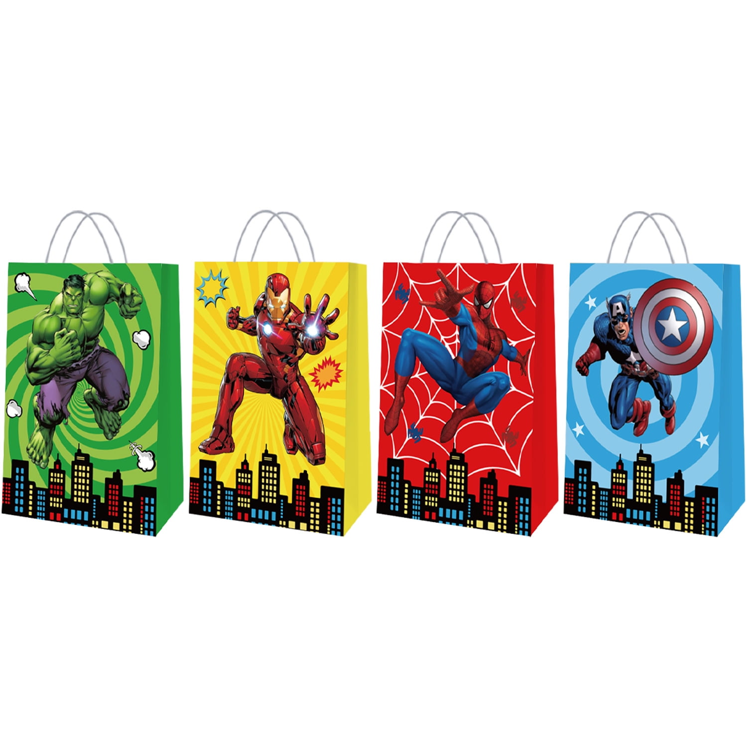 ZHZIYAG Spiderman Avengers Superhero Party Supplies, 12Pcs Party Gift Goodie Bags for Spidey Birthday Decorations WW728#1493