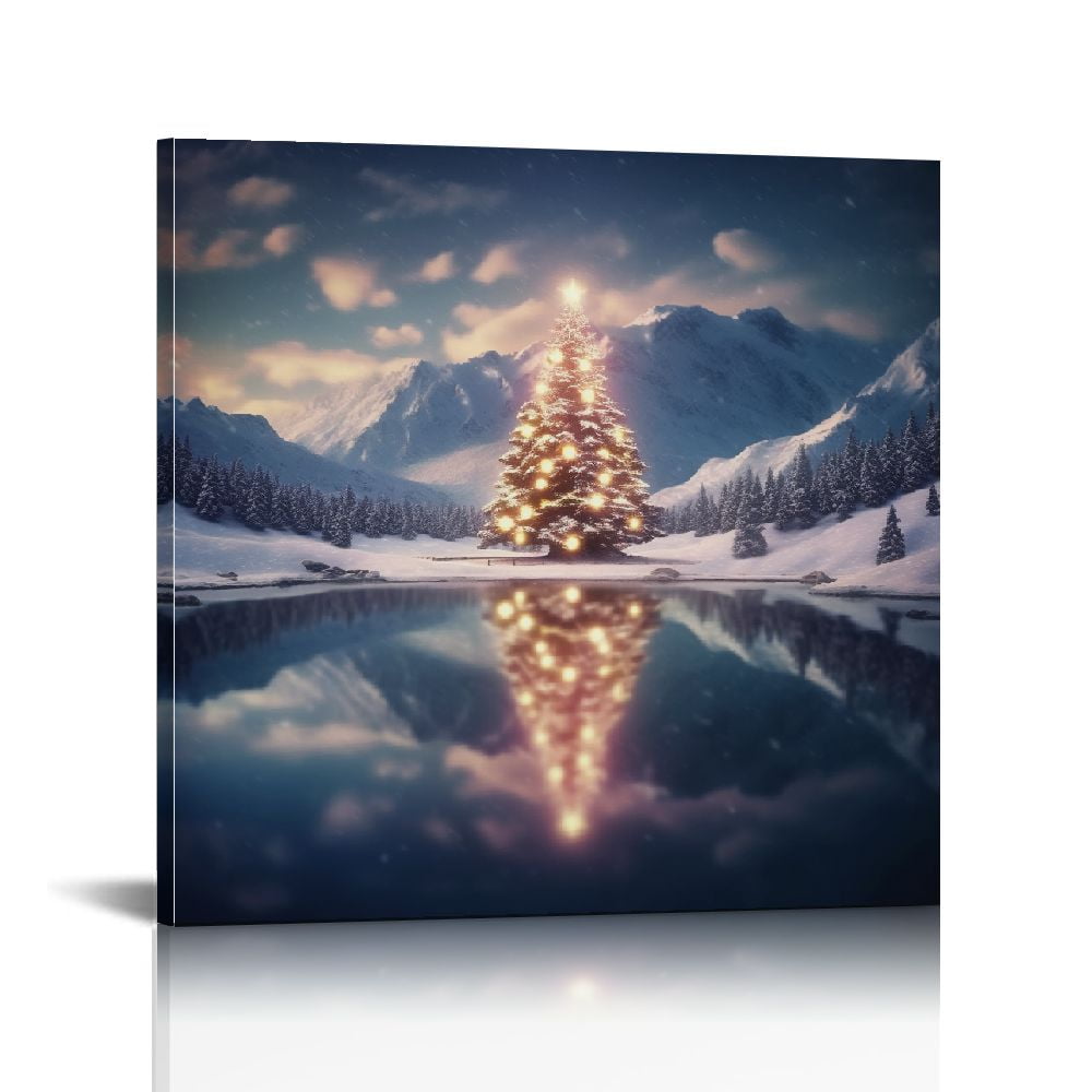 ZHZY Christmas Tree Canvas Wall Decor for Living Room Bedroom Office