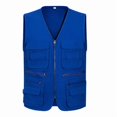 thumbnail image 1 of ZHaobin 100% Cotton Spring Multi-Pocket Work Vest Safety Gear Outdoor Protector Tank Top Construction Security Guard volunteer Waistcoat (Photo Color,XXXL), 1 of 6