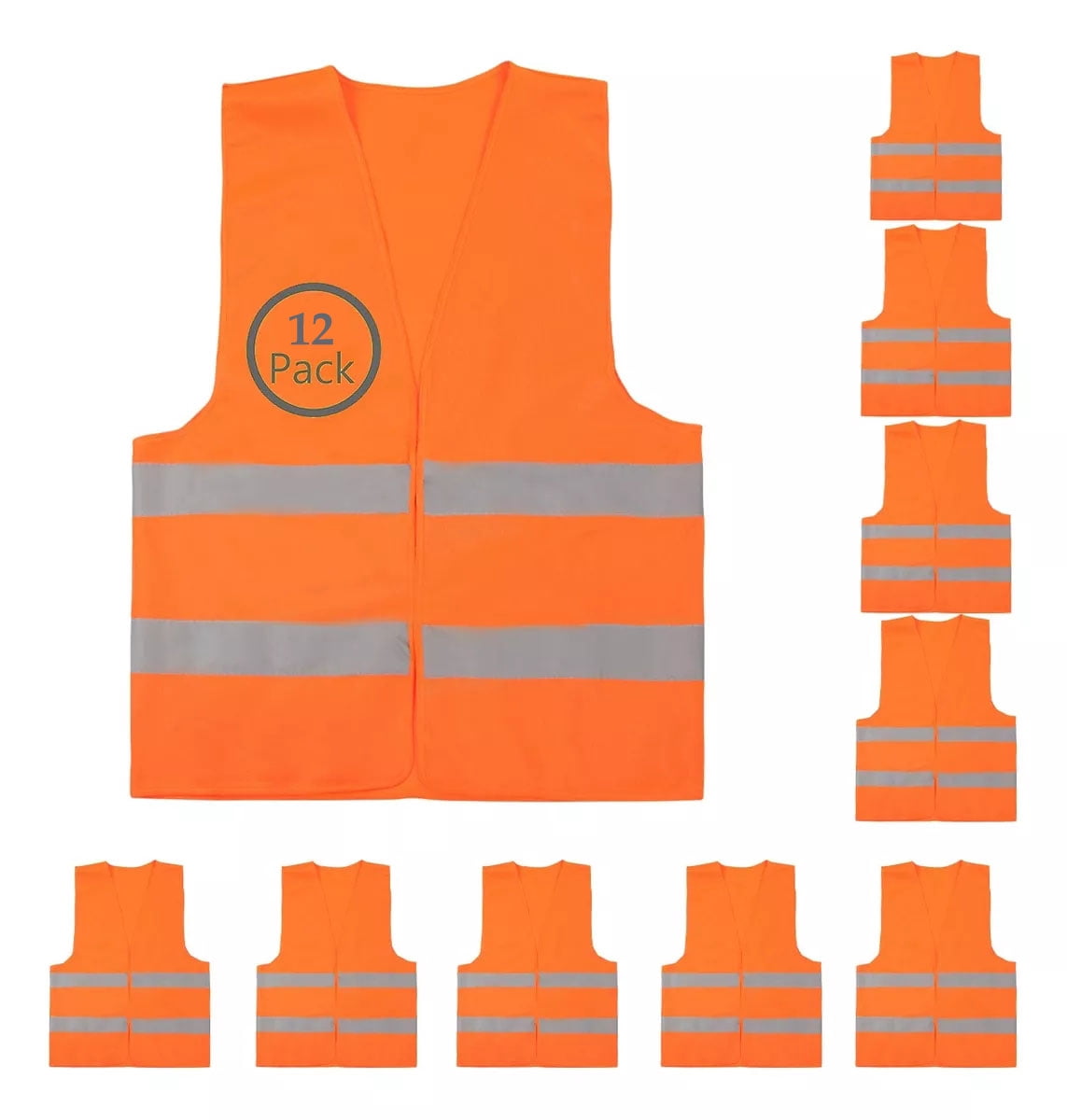 ZHaobin 12 Pack High Visibility Safety Vest for Traffic Work, Running ...