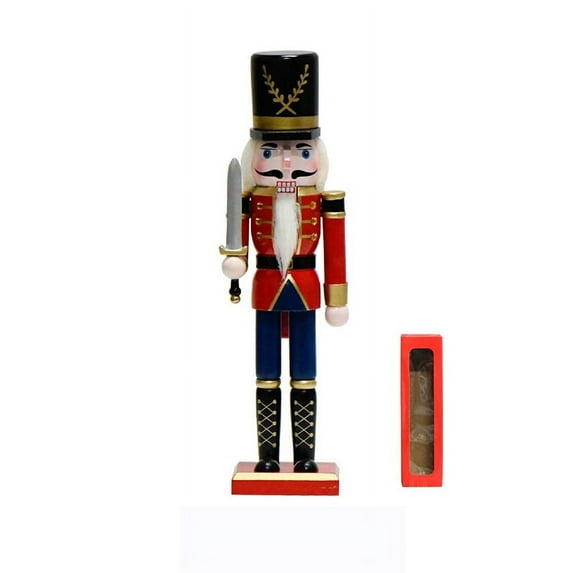 ZHaobin 1Pcs 30cm Wooden Nutcracker Puppet Soldier Decoration Painted Vintage Design Christmas Elements Ornament Home Tabletop Decora (A2)