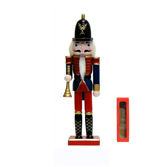 ZHaobin 1Pcs 30cm Wooden Nutcracker Puppet Soldier Decoration Painted Vintage Design Christmas Elements Ornament Home Tabletop Decora (A4)