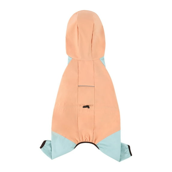 ZHaobin Can tow small dogs four legged raincoat waterproof all inclusive including feet small dog pets rainy clothes (Light orange,M)