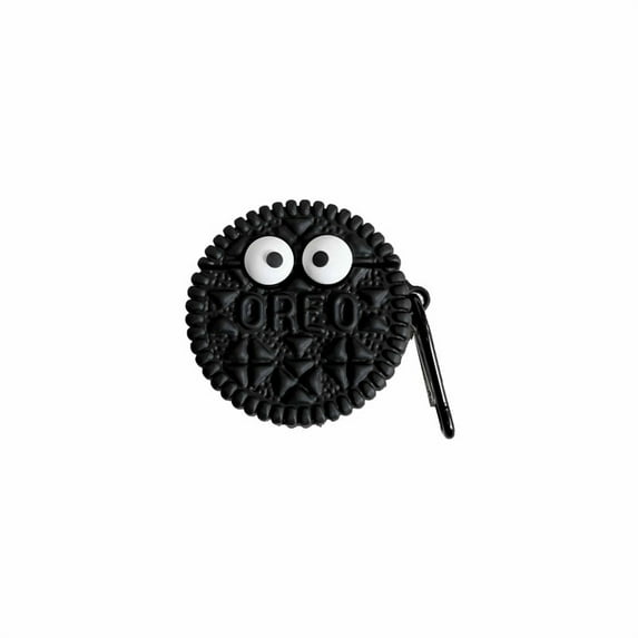 ZHaobin Cartoon Eye Cookies Case for AirPods 4 Airpod 1 2 3 Pro Pro2 Bluetooth Earbuds Charging Box Protective Earphone Case Cover (black,for AirPods 3)