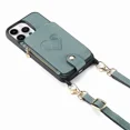 thumbnail image 1 of ZHaobin Crossbody Lanyard Zipper Leather Wallet Case Phone Cover for iPhone 16 14 11 12 13 15 Pro Max Magnetic Card Slot Holder Shell (For iPhone 12,Blue), 1 of 7