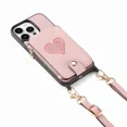 thumbnail image 1 of ZHaobin Crossbody Lanyard Zipper Leather Wallet Case Phone Cover for iPhone 16 14 11 12 13 15 Pro Max Magnetic Card Slot Holder Shell (For iPhone 14,Pink), 1 of 7