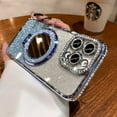 thumbnail image 1 of ZHaobin Diamond Clear Glitter Magsafe Case for iPhone 16 14 Pro Max 15Plus Mirror Magnetic Phone Holder Stand Soft Cover (Blue,For iPhone 14ProMax), 1 of 7