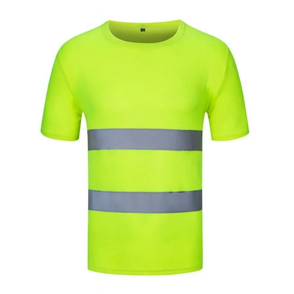 ZHaobin Fluorescent Yellow High Visibility Shirts Reflective Safety t-Shirt Long Sleeve Hi Vis Shirt Quick Dry Construction Work Wear (yellow,XXL)
