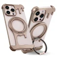 thumbnail image 1 of ZHaobin Frameless Metal Bumper Case for iPhone 16 Pro/ Pro Max Magnetic Phone Case for Magsafe Wireless Charge Shockproof Cover (Desert,For iPhone 16 Pro), 1 of 6
