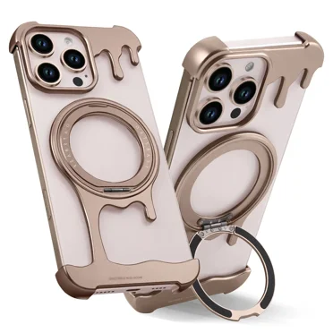 ZHaobin Frameless Metal Bumper Case for iPhone 16 Pro/ Pro Max Magnetic Phone Case for Magsafe Wireless Charge Shockproof Cover (Desert,For iPhone 16 Pro)