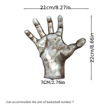 ZHaobin Hand Shaped Wall Hanging Strong Hook Basketball Holder Wall Mounted Sports Ball Holder Display Rack for Basketball Soccer (21x22cm)