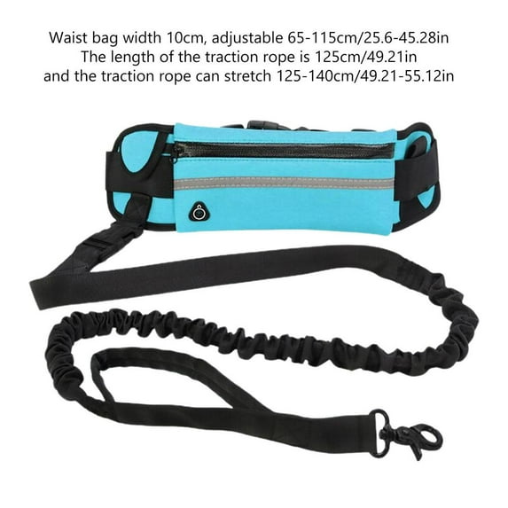 ZHaobin Hands-Free Dog Walking Belt Fanny Pack Waist Belt Adjustable Professional Harness Dog Running Rope for Outdoor Park Pet Supplies (Blue)