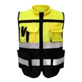 thumbnail image 1 of ZHaobin High Visibility Multi Pocket Oxford Fabric Reflective Safety Vest Customized Logo for Night Riding Reflective Vest (Yellow,one size), 1 of 6