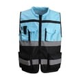thumbnail image 1 of ZHaobin High Visibility Multi Pocket Oxford Fabric Reflective Safety Vest Customized Logo for Night Riding Reflective Vest (Blue,one size), 1 of 6