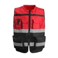 thumbnail image 1 of ZHaobin High Visibility Multi Pocket Oxford Fabric Reflective Safety Vest Customized Logo for Night Riding Reflective Vest (Red,one size), 1 of 6